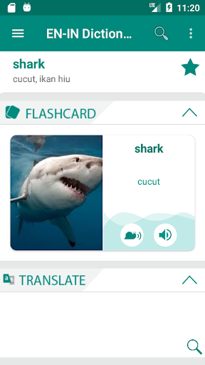 Android application Indonesian English Dictionary screenshort