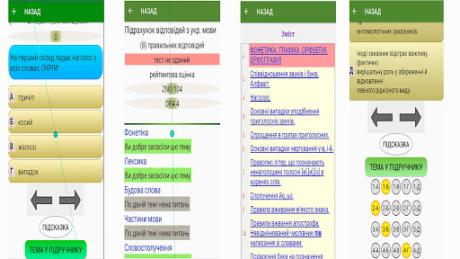 Android application ZNO(Зно) Мова. Тести screenshort