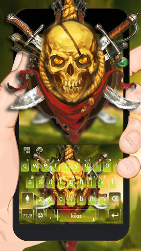 Android application Green Skull Pirate Keyboard Th screenshort
