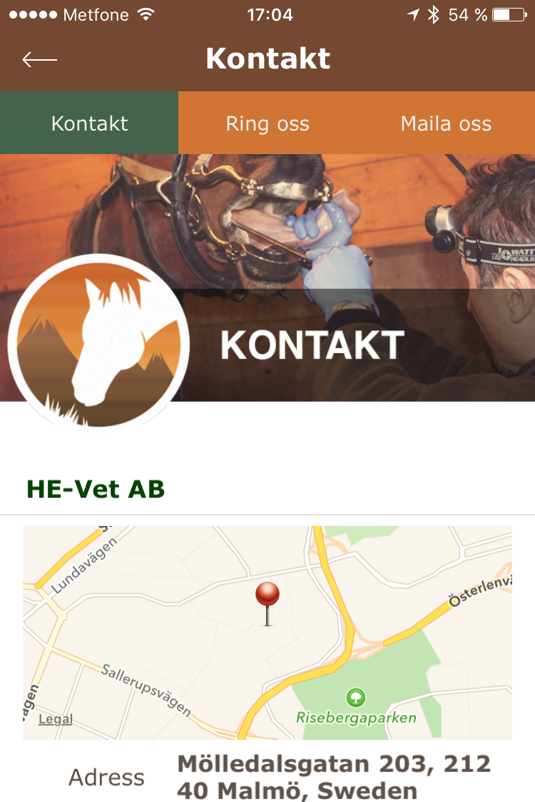 Android application He-Vet screenshort