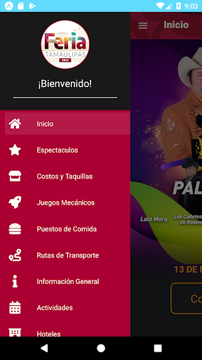 Android application Feria Tamaulipas screenshort