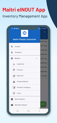 Android application Maitri eINOUT screenshort