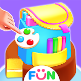 School Backpack Cake Maker-Lunch Hour Girly Game icon