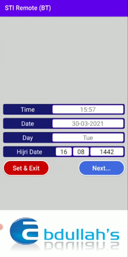Android application STI REMOTE (BT) screenshort