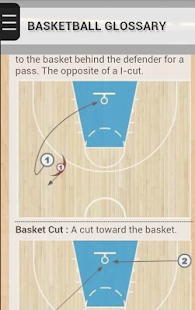 Captura de tela do dicionário de basquete