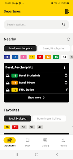 Android application Abfahrten screenshort