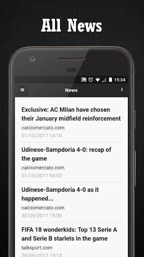 Android application Sport News Udinese screenshort