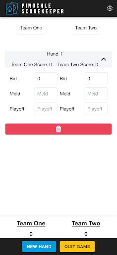 Pinochle Score Screen 3