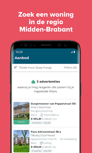 Android application Woning in Zicht screenshort