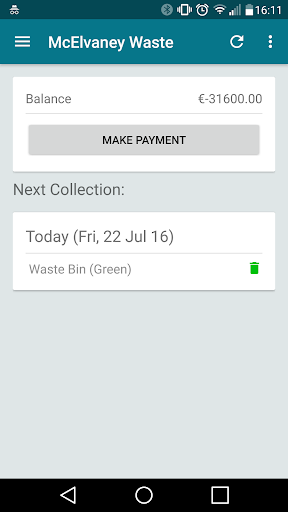 Android application McElvaney's Waste & Recycling screenshort