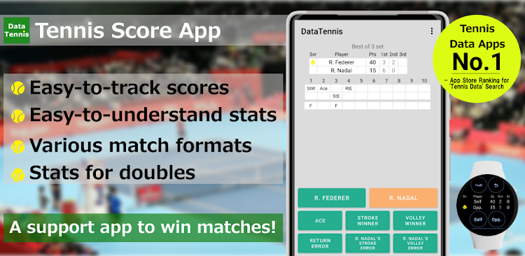 Tennis Scorekeeper -DataTennis - New - (Android)