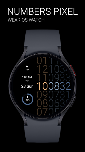 Android application Numbers Pixel Watch Face screenshort