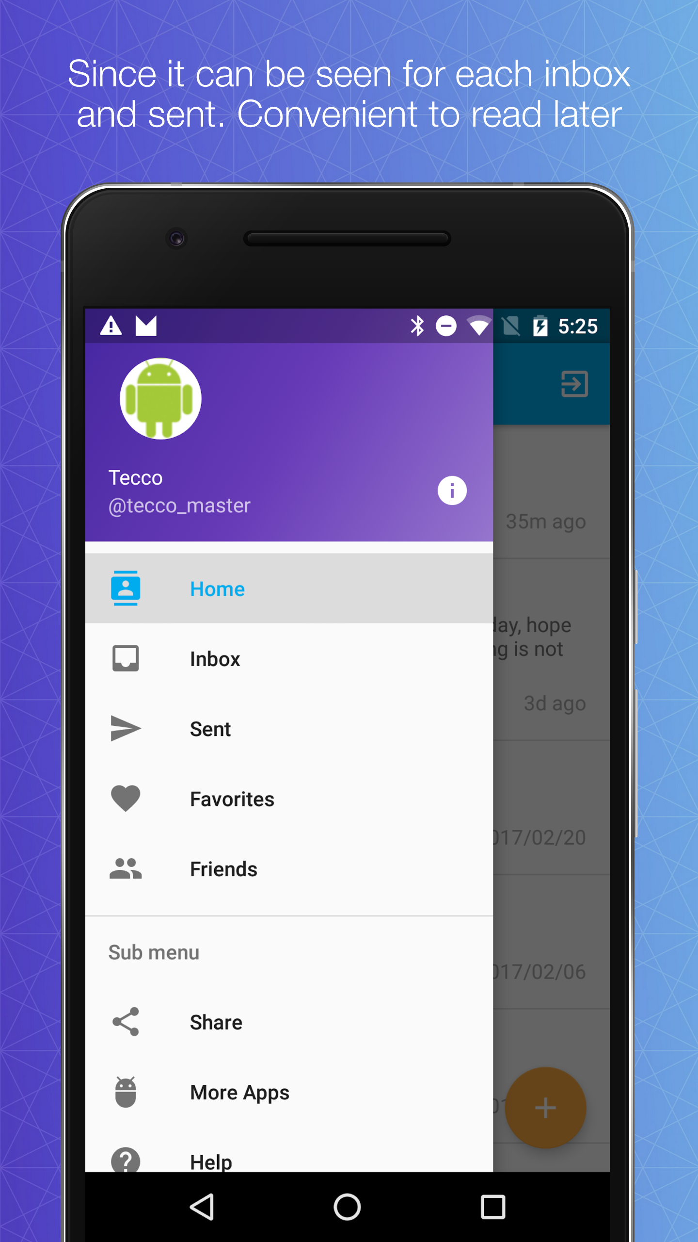 Android application Direct messenger for Twitter screenshort