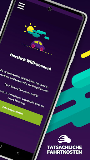 Android application Tatsächliche Fahrtkosten screenshort