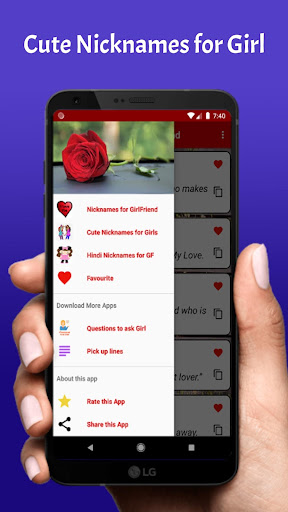 Android application Nicknames for Girlfriend Girls screenshort