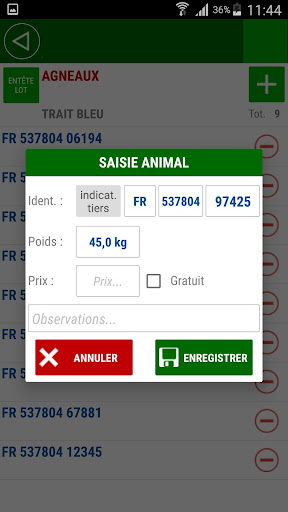 Gicab Entrée/Sortie Ovins