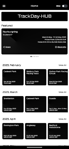 Android application TrackDay|HUB screenshort