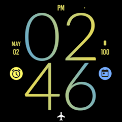 Blue Yellow Light Watch Face