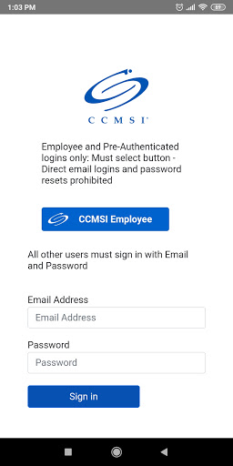 Android application CCMSI screenshort