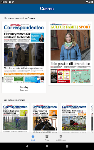 E-tidning Corren Screen 3