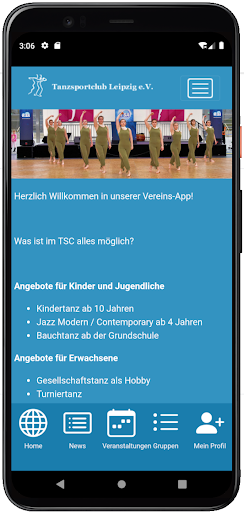 Android application Tanzsportclub Leipzig e.V. screenshort
