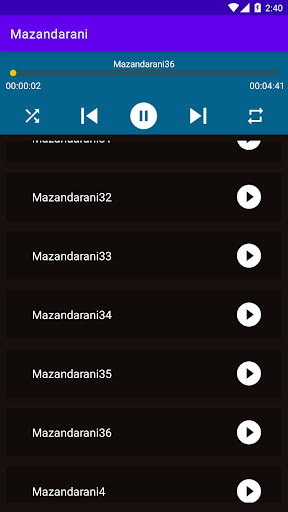 Android application آهنگ های مازندرانی غمگین screenshort