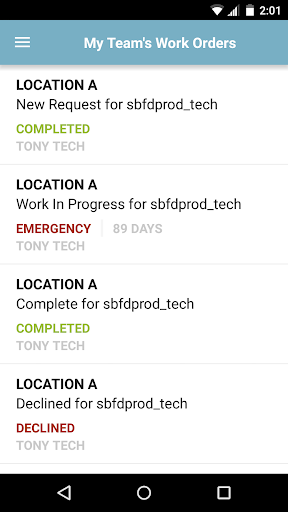 SchoolDude WorkCenter Screen 3