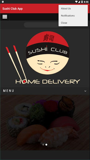 Sushi Club App Screen 2
