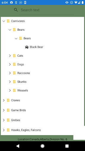 Android application WildTracks screenshort