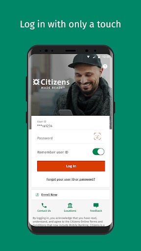 Screenshot of Citizens Bank Mobile Banking