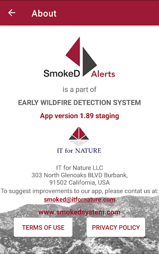 Android application SmokeD Alerts screenshort