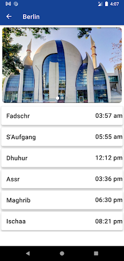 Android application Gebetszeiten Deutschland screenshort