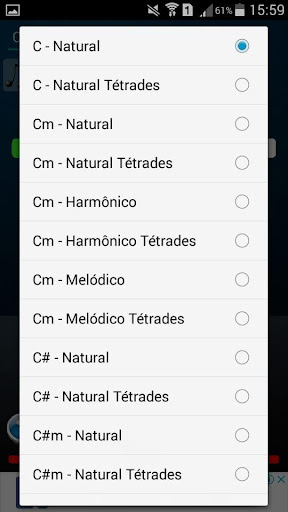 Android application Campo Harmônico Piano screenshort