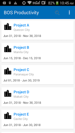 Android application BOS Productivity screenshort
