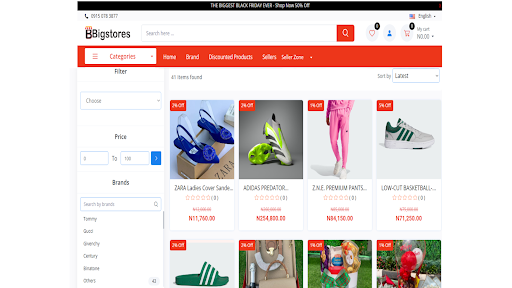 Android application Bigstores Shop screenshort
