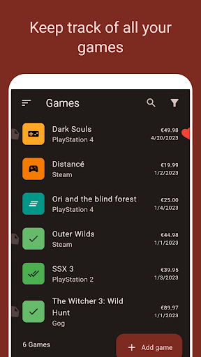 Android application Pile of Shame screenshort