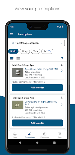 Android application Roulston's ReadyRx screenshort