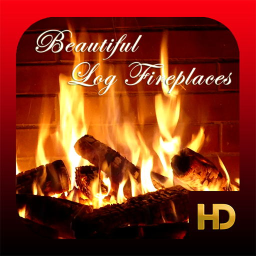 Beautiful Log Fireplaces HD logo