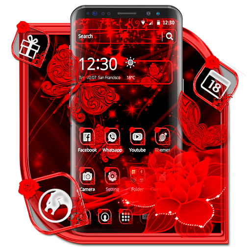 Black Red Rose Theme  Icon