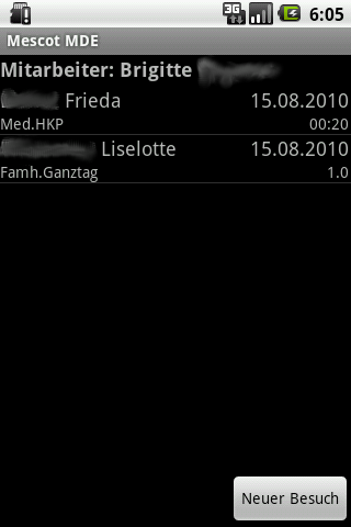 Mescot Mobile Datenerfassung Screen 2