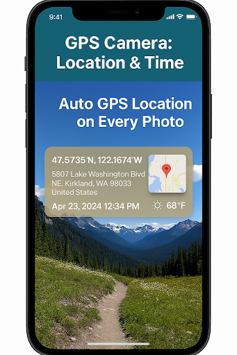 GPS Camera: Location & Time Screenshot 1 - AppWisp.com
