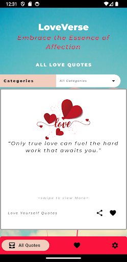 Android application All love quotes screenshort
