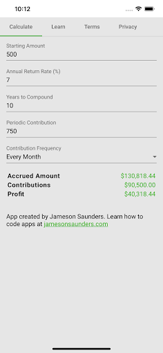 Android application Compound Interest Tool screenshort