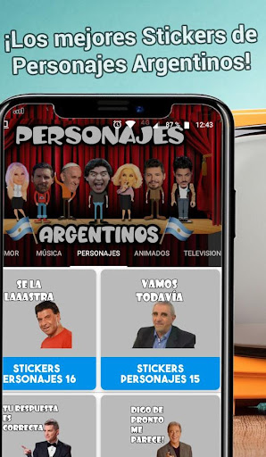 Android application Argentine Characters screenshort