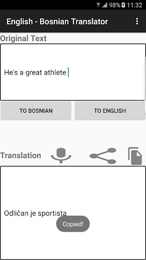 English - Bosnian Translator Screen 2