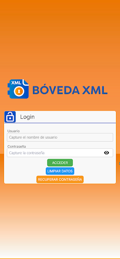Android application Bóveda XML screenshort