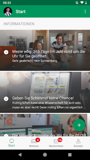 Android application Meine wbg Nürnberg screenshort