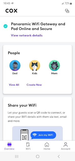 Android application Cox Panoramic Wifi screenshort