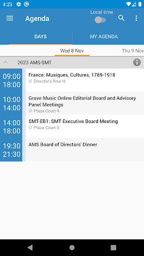 Android application AMS-SMT 2023 Annual Meeting screenshort