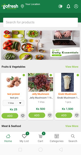 Android application GoFresh MM screenshort